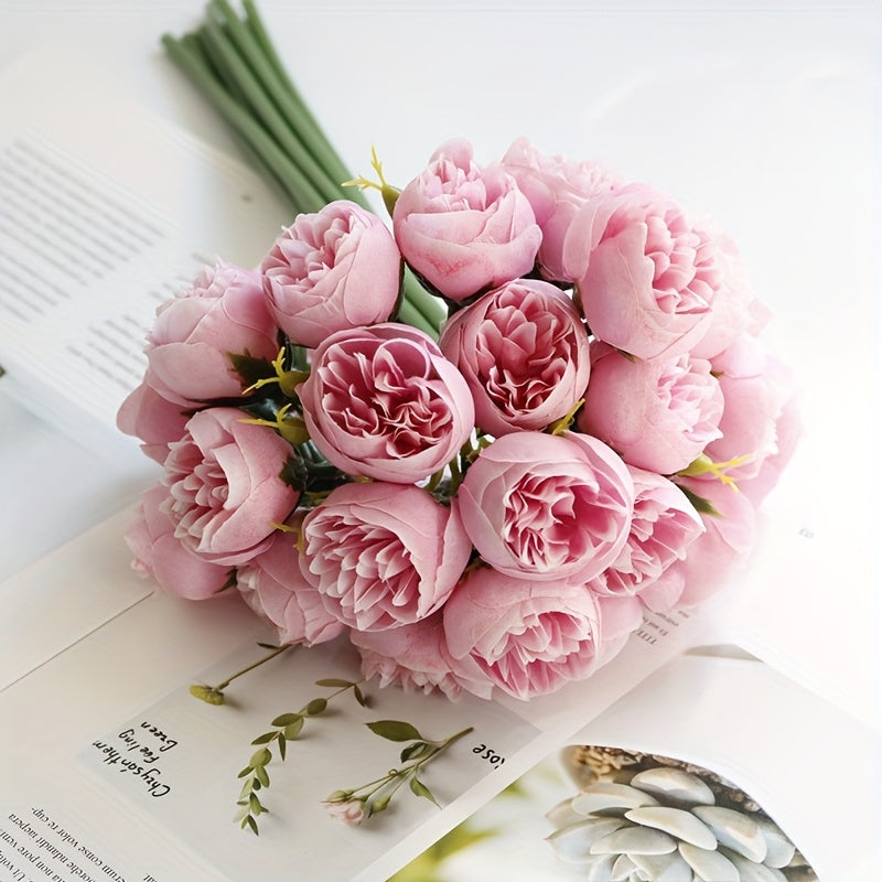 27-Headed Artificial Small Peony Flower Bunch