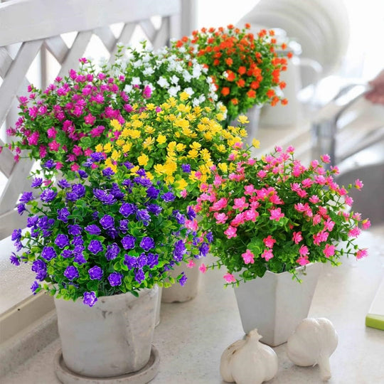 24-Pack UV Resistant Artificial Boxwood Plants