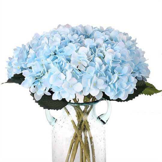 6-Piece Elegant White Hydrangea Bouquet with Stems