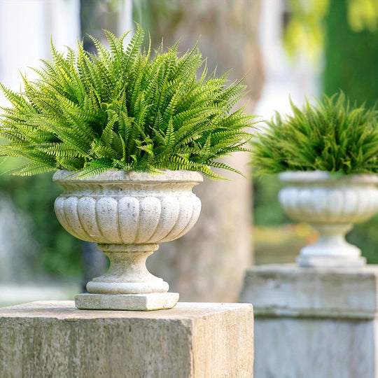 12 Bunches of UV-Resistant Artificial Boston Fern Plants