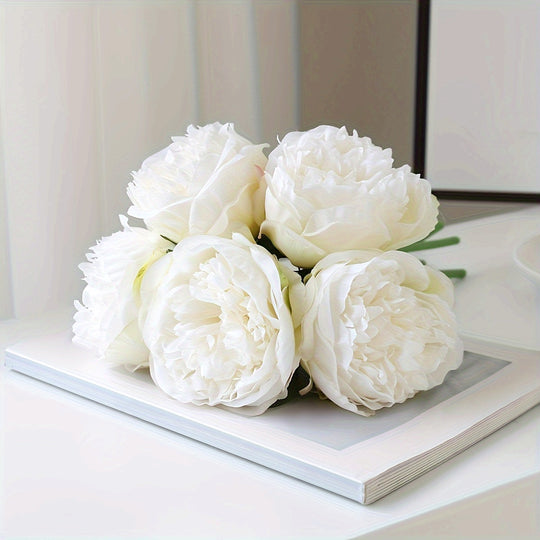 Set of 5 Large Artificial Peony Flowers