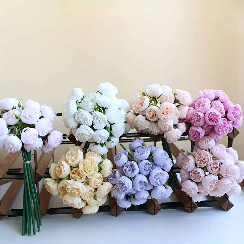 27-Head Artificial Small Peony Bouquet