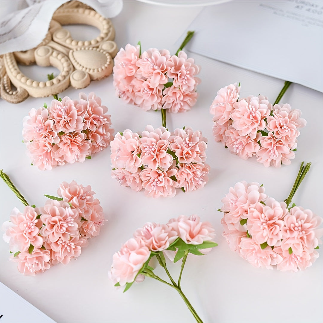 Mini Artificial Hydrangea Bouquet - 1 Piece with 6 Heads