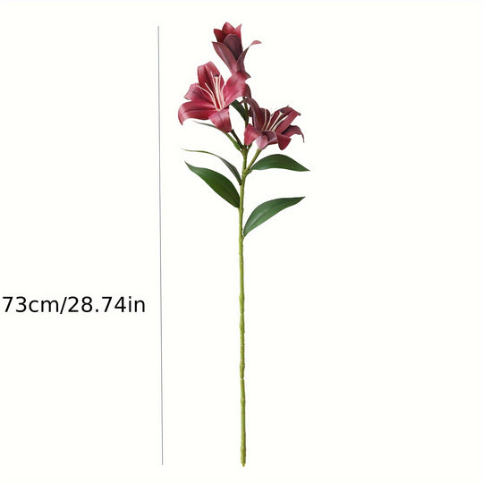 Set of 6 Realistic Artificial Silk Lily Flowers
