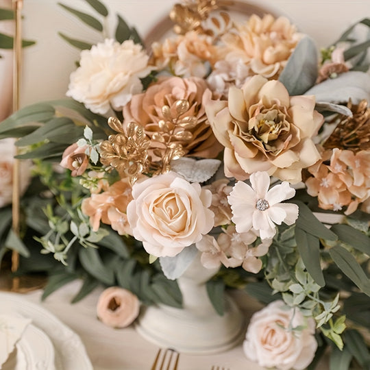 Champagne Color Artificial Flower Set