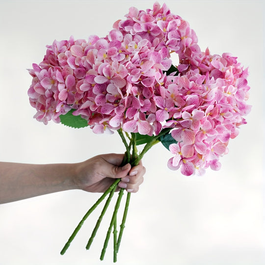 Set of 5 Artificial Silk Hydrangea Flowers