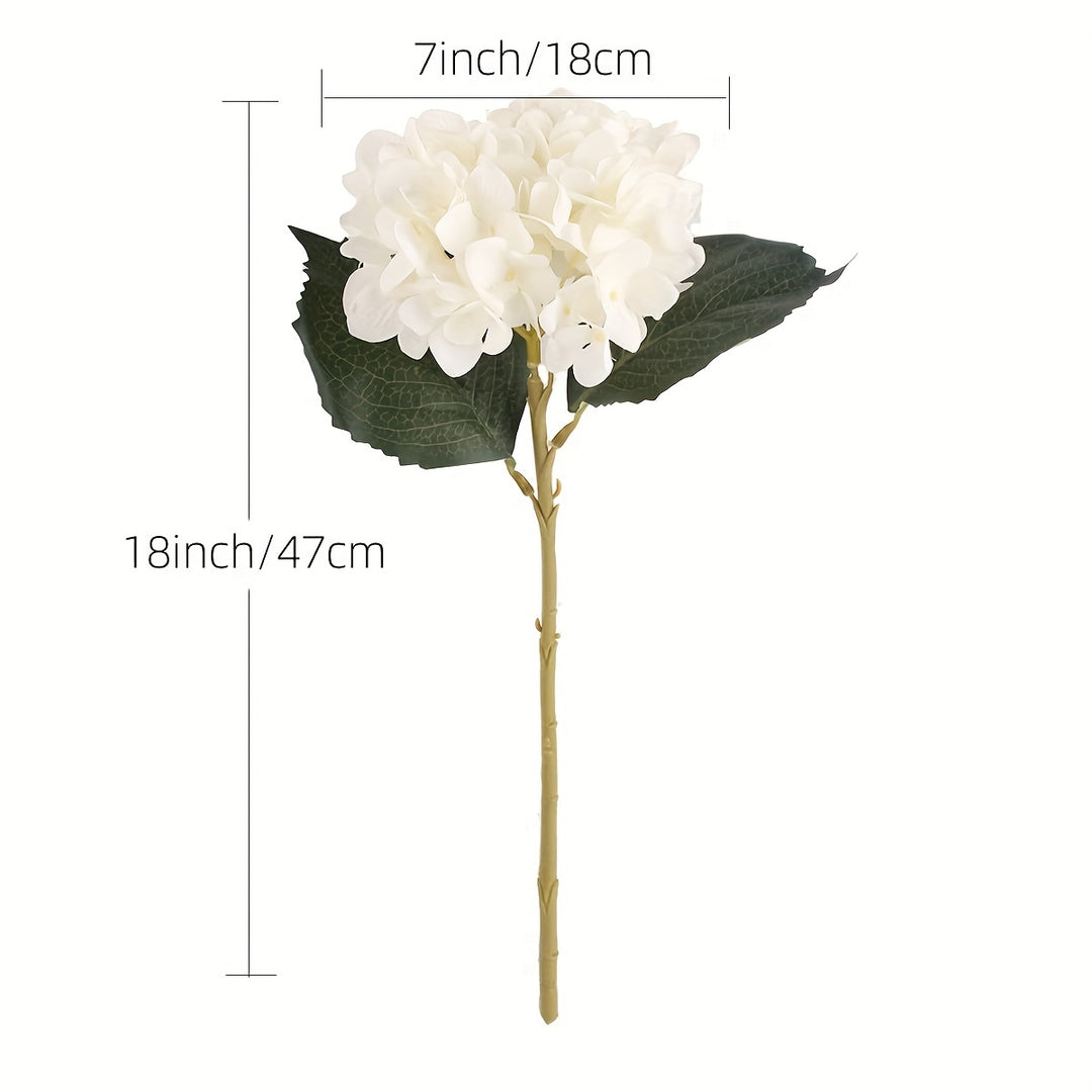 6-Piece Elegant White Hydrangea Bouquet with Stems