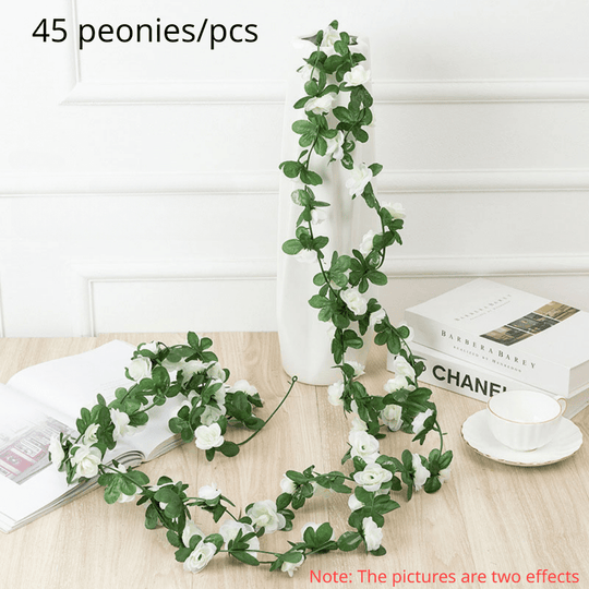 Set of 10 Artificial Peony Blossom Vine