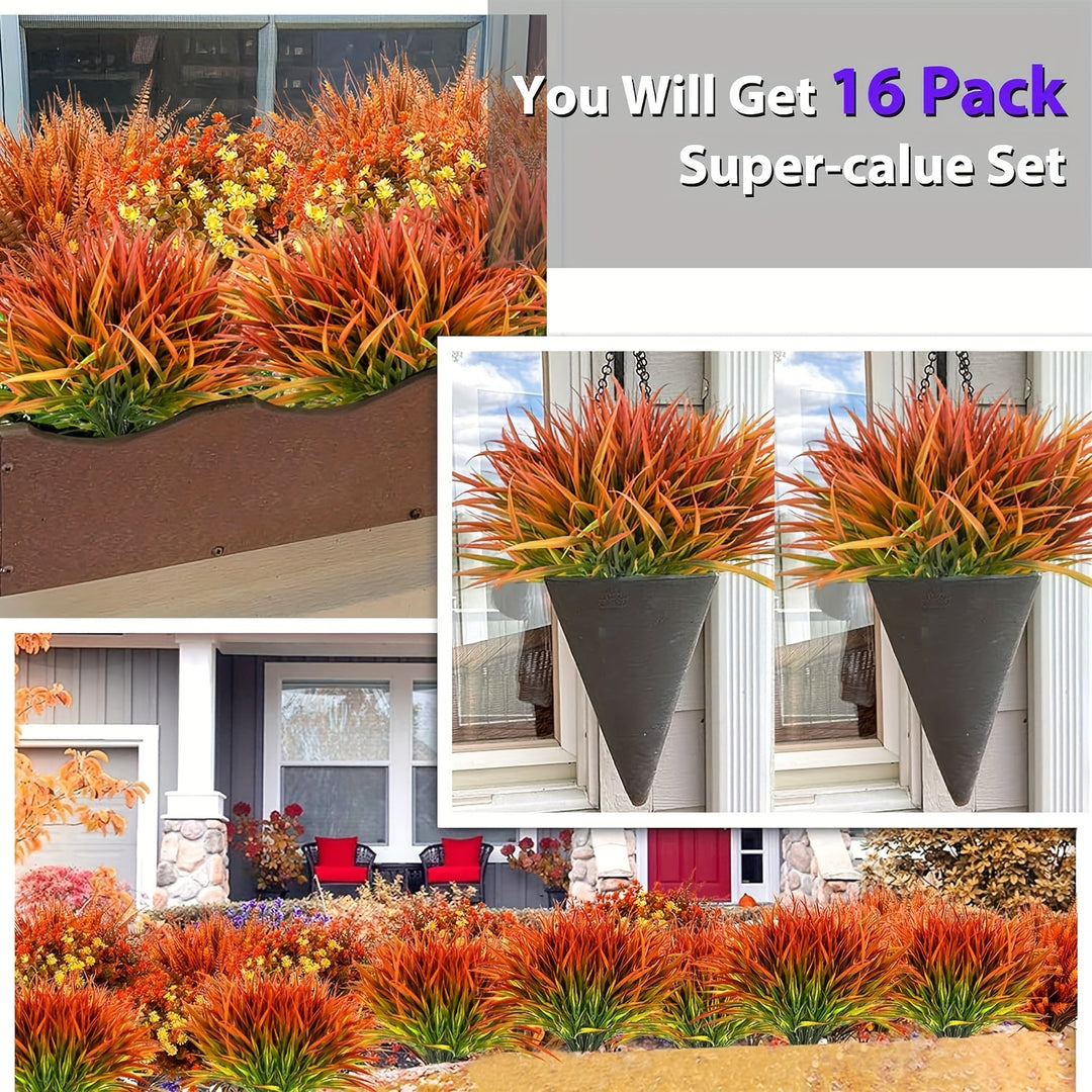 16-Piece UV-Resistant Artificial Plants Set