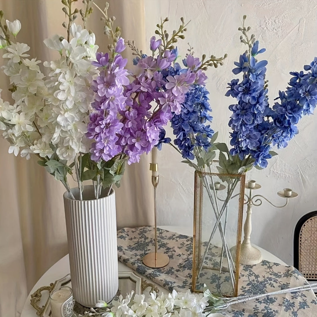 Set of 6 Realistic Long Stem Delphinium Flowers