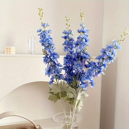Set of 6 Realistic Long Stem Delphinium Flowers