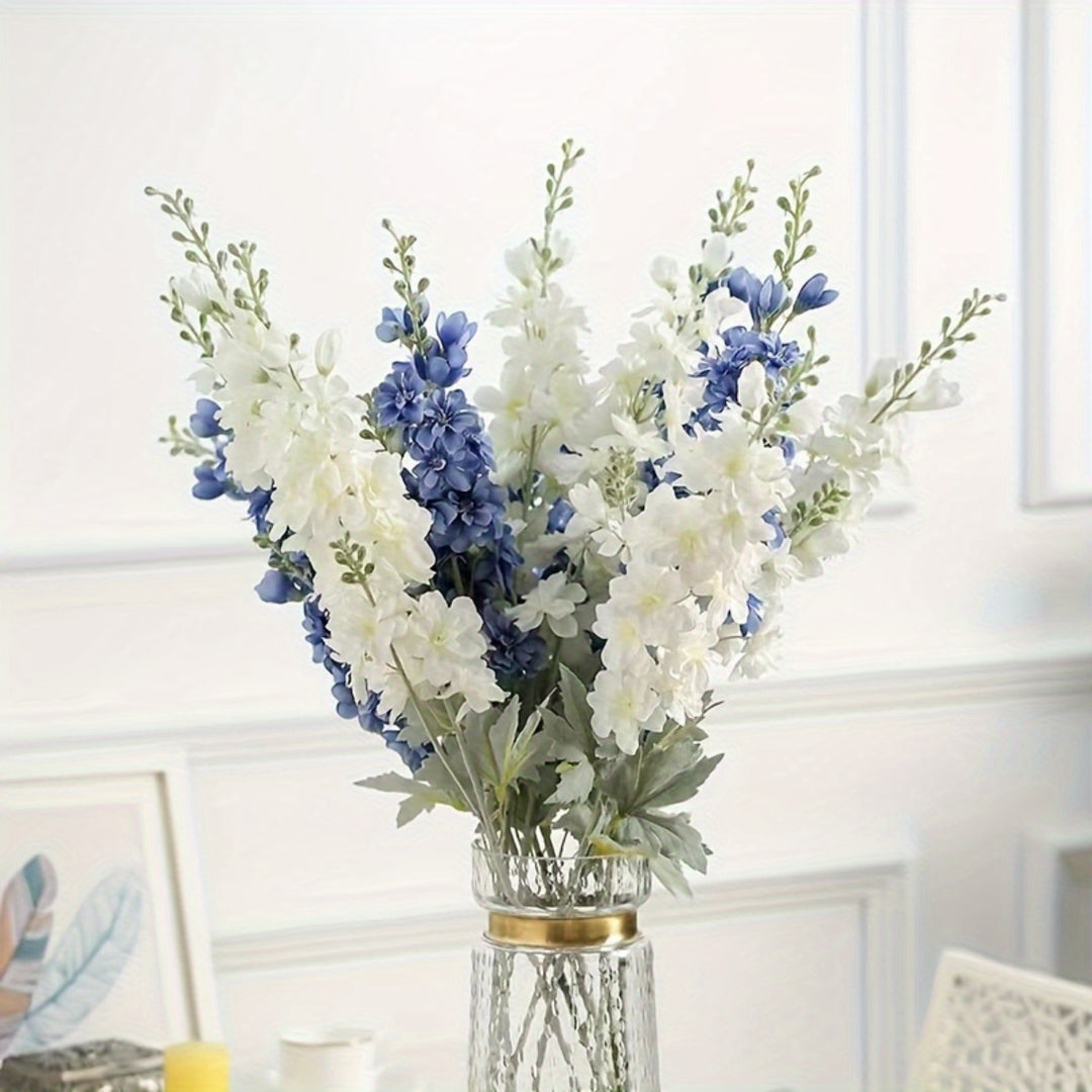 Set of 6 Realistic Long Stem Delphinium Flowers