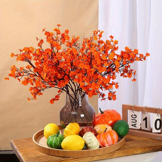 Set of 6 Realistic Orange Silk Flowers