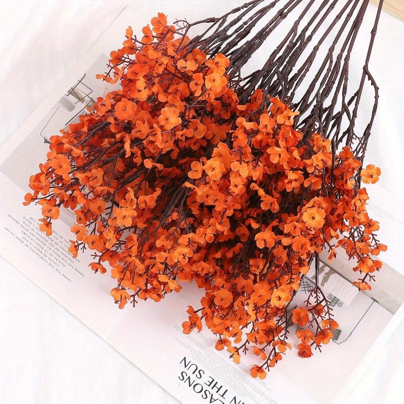 Set of 6 Realistic Orange Silk Flowers