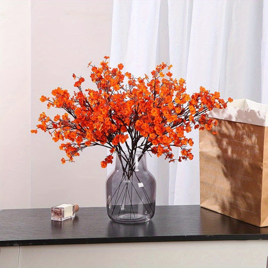 Set of 6 Realistic Orange Silk Flowers