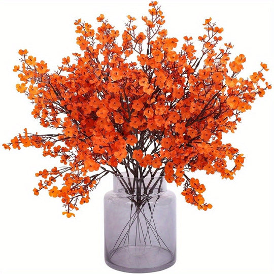 Set of 6 Realistic Orange Silk Flowers