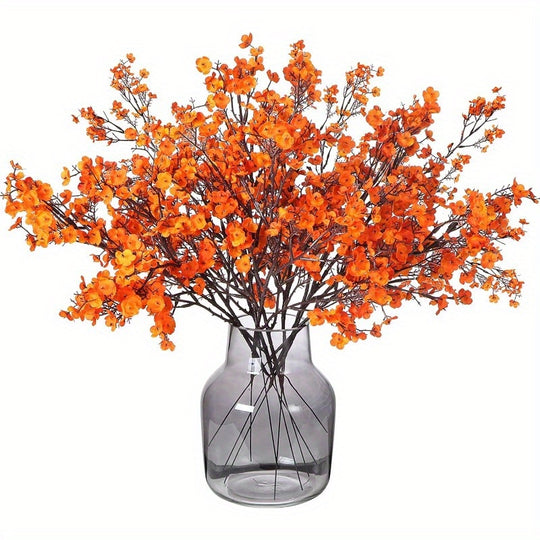 Set of 6 Realistic Orange Silk Flowers