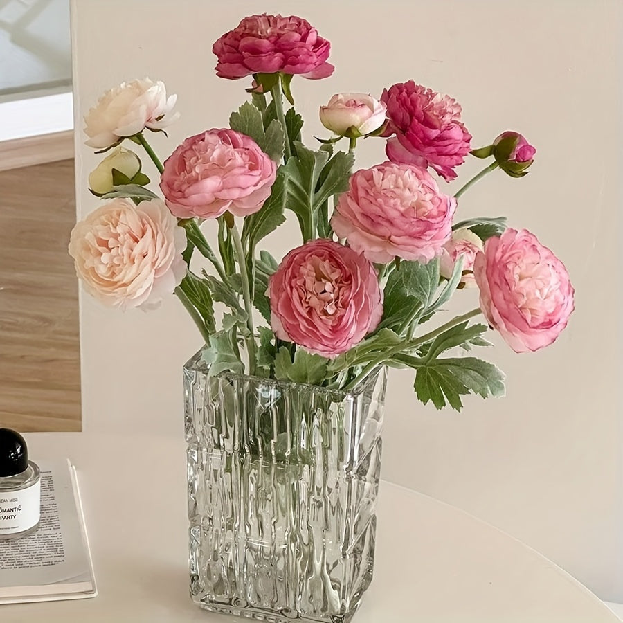 Set of 4 Premium Artificial Austin Rose Bouquets with Stems