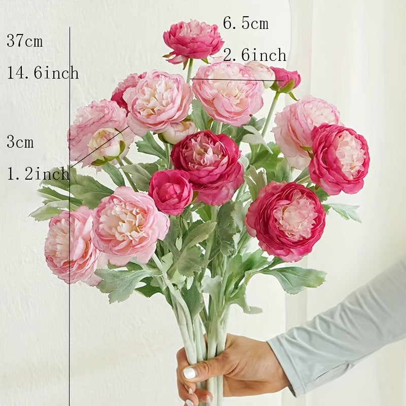 Set of 4 Premium Artificial Austin Rose Bouquets with Stems