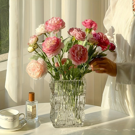 Set of 4 Premium Artificial Austin Rose Bouquets with Stems