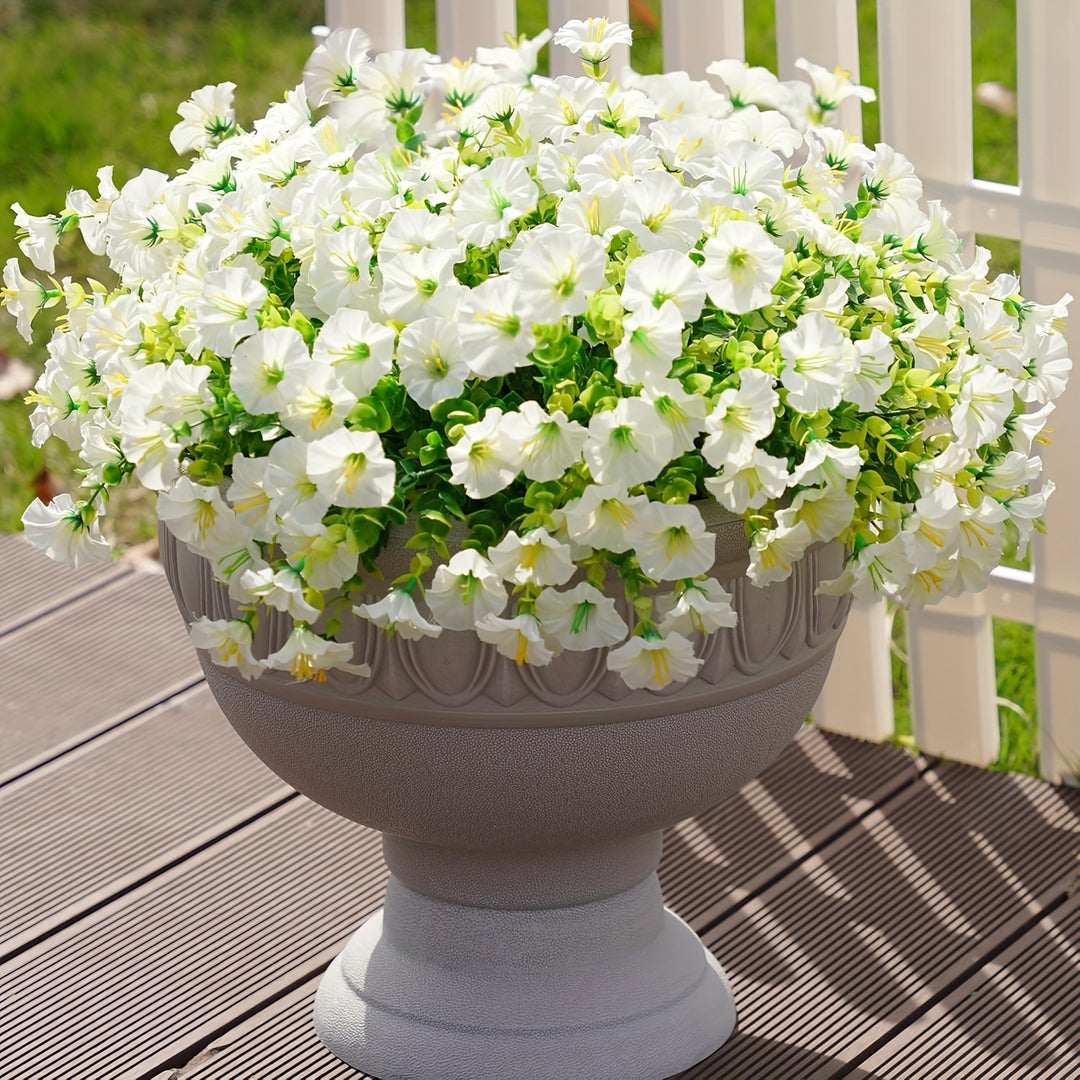 12 Bundles of Realistic UV-Resistant Faux Silky Pink Morning Glory