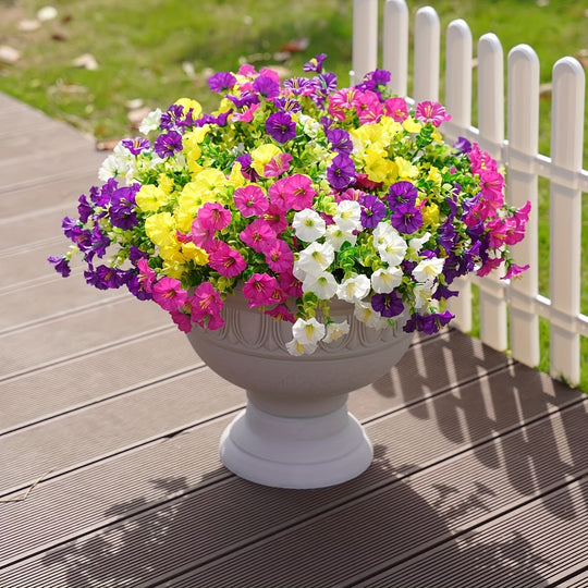 12 Bundles of Realistic UV-Resistant Faux Silky Pink Morning Glory