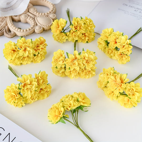 Mini Artificial Hydrangea Bouquet - 1 Piece with 6 Heads