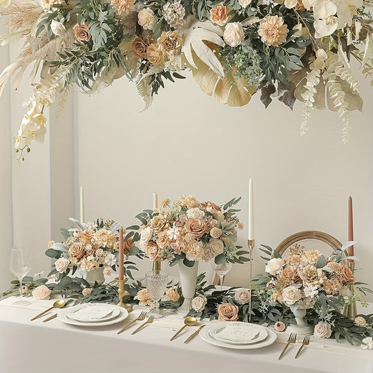 Champagne Color Artificial Flower Set