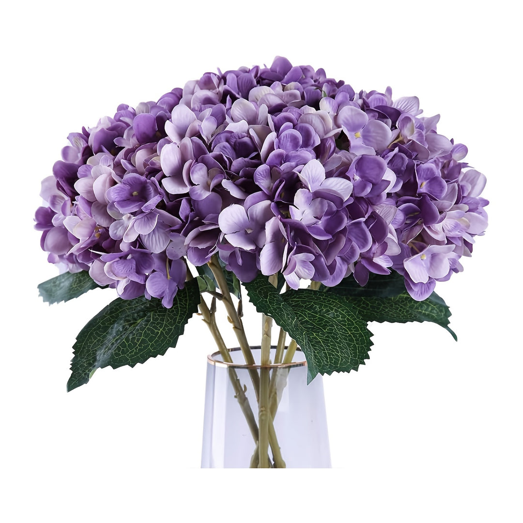 6-Piece Elegant White Hydrangea Bouquet with Stems