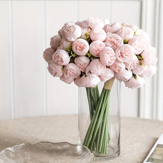 27-Headed Artificial Small Peony Flower Bunch