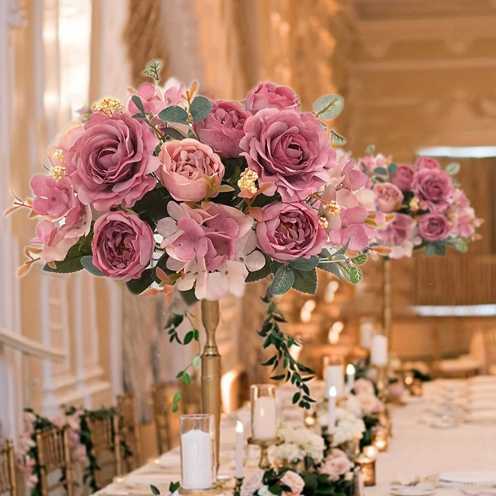 UV-Resistant Artificial Peony and Rose Bouquet