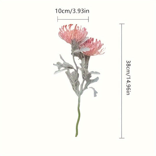 Realistic 1pc Artificial Chrysanthemum with 2 Blooms