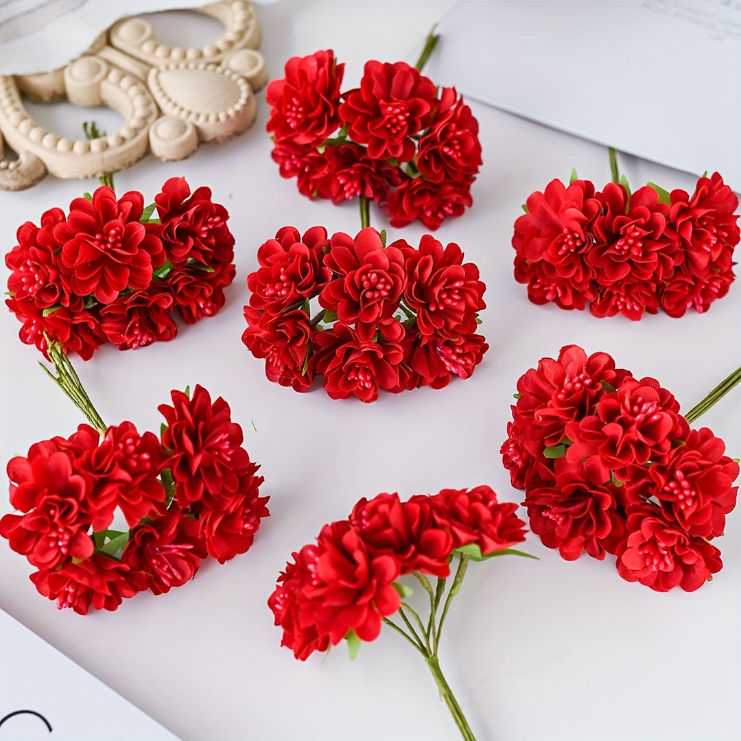 Mini Artificial Hydrangea Bouquet - 1 Piece with 6 Heads