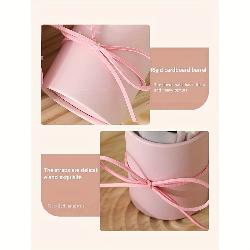 Handmade Yarn Flower Bouquet Set with Plastic Bucket