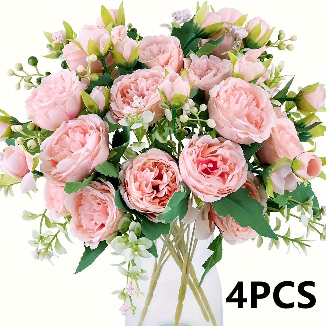 4-Piece Boho Chic Peony Bouquet