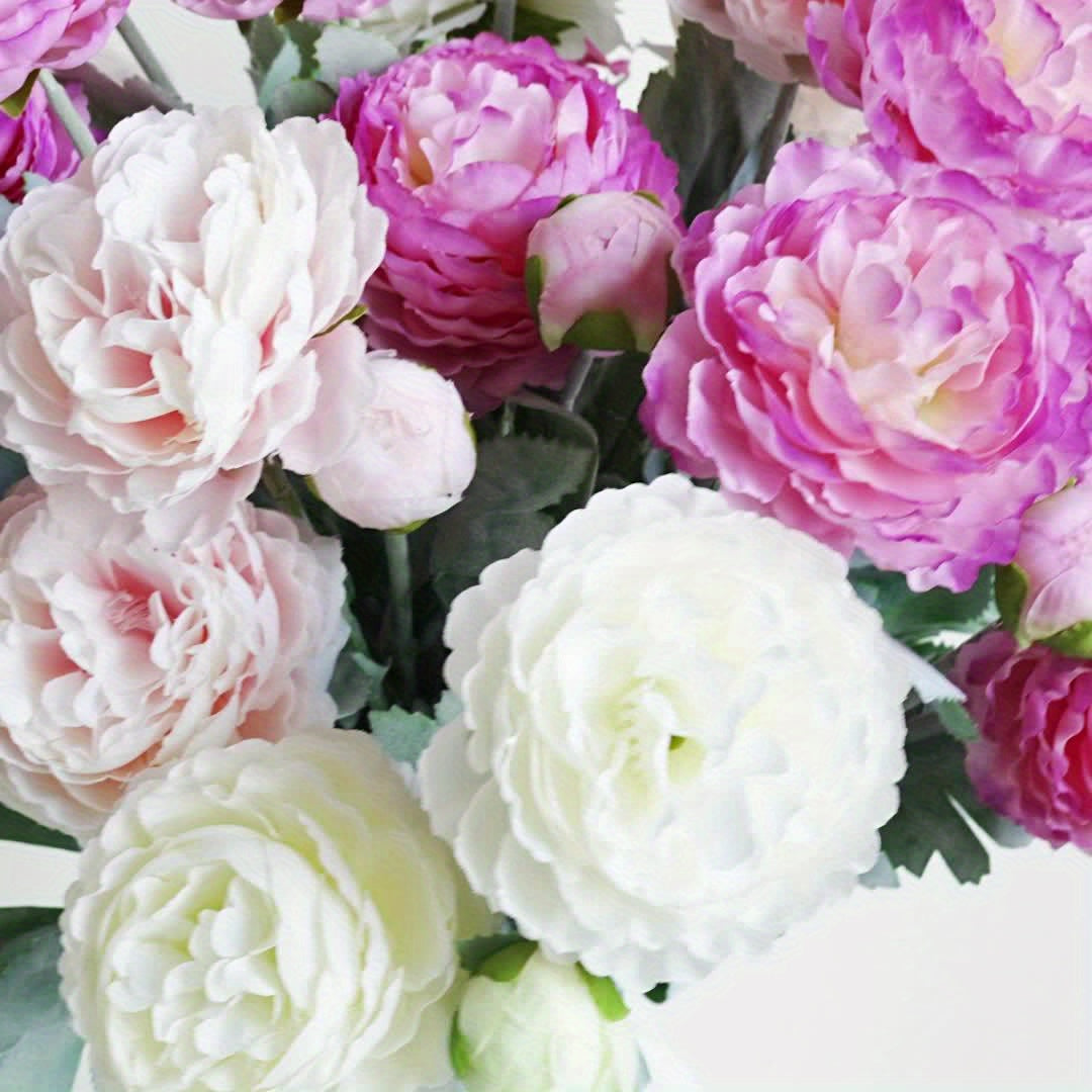 Set of 4 Premium Artificial Austin Rose Bouquets with Stems