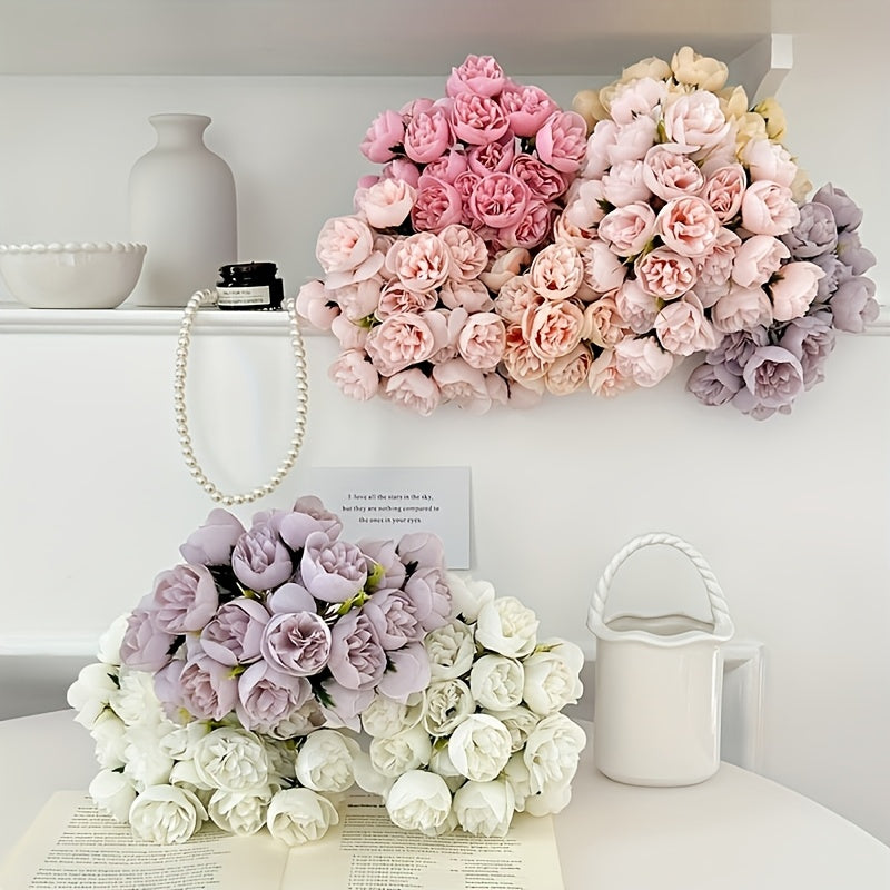 27-Head Artificial Small Peony Bouquet