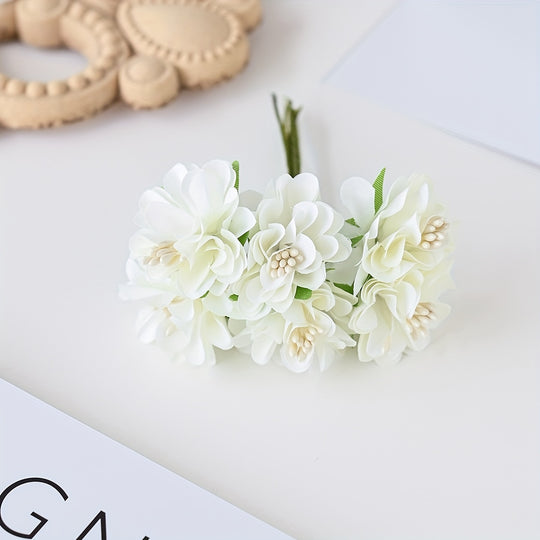 Mini Artificial Hydrangea Bouquet - 1 Piece with 6 Heads