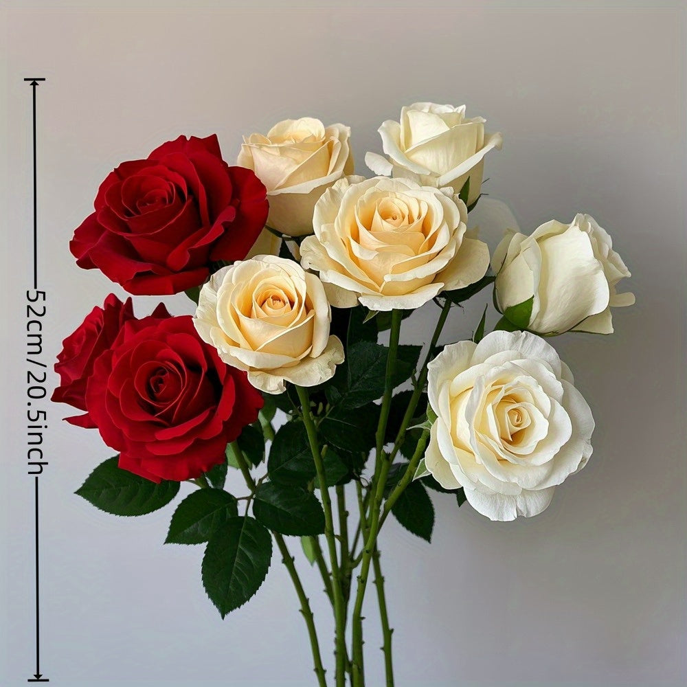 12-Piece Lifelike Artificial Rose Bouquet