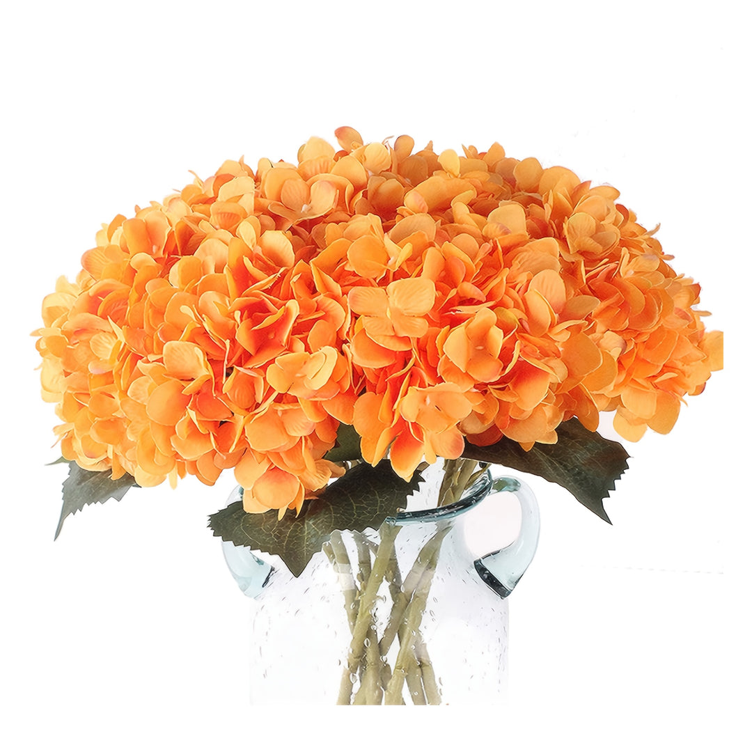 6-Piece Elegant White Hydrangea Bouquet with Stems