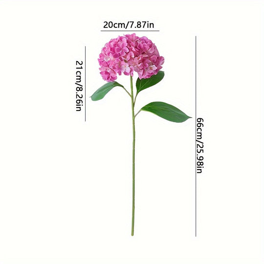Set of 3 Realistic Pink Artificial Hydrangea Bouquets with Green Stems