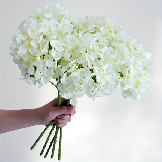 Set of 5 Artificial Silk Hydrangea Flowers