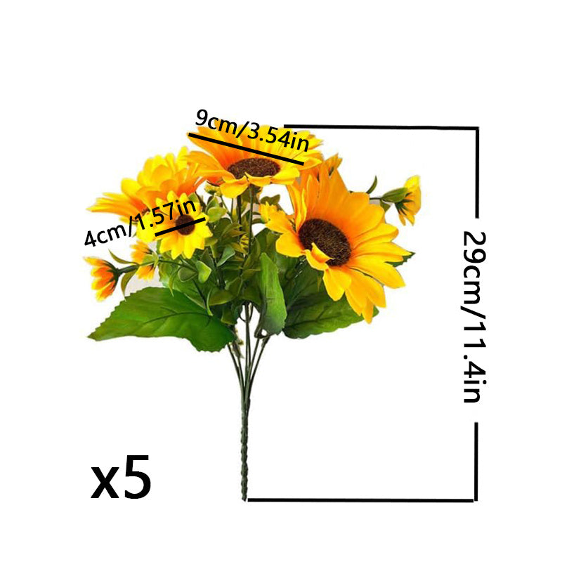 5-Piece Silk Sunflower Bouquet