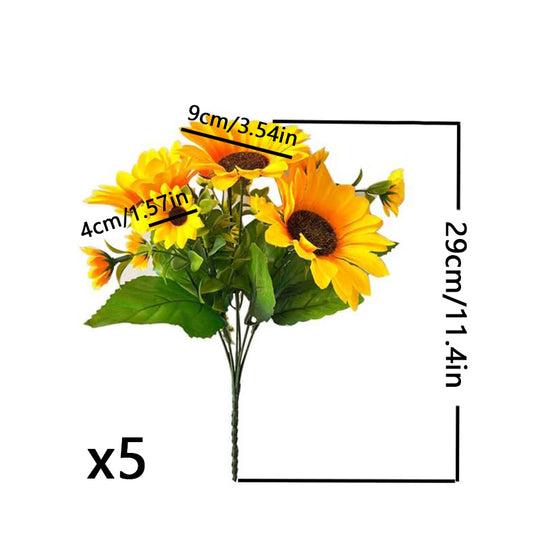 5-Piece Silk Sunflower Bouquet
