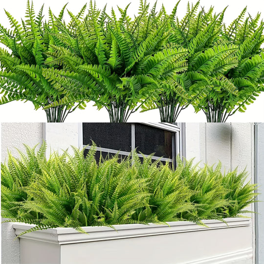 Set of 5 UV-Resistant Artificial Boston Ferns