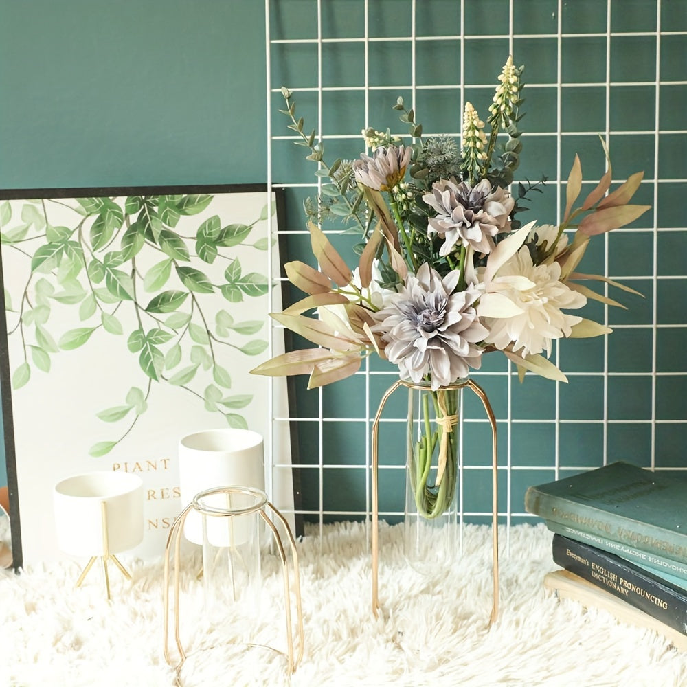 Artificial Dahlia and Eucalyptus Flower Bouquet