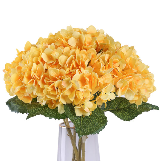 6-Piece Elegant White Hydrangea Bouquet with Stems