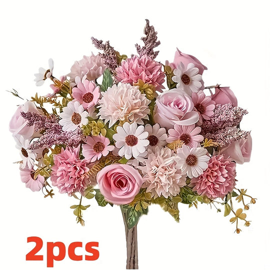 Set of 2 Realistic Artificial Rose Bouquets