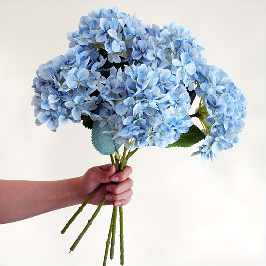 Set of 5 Artificial Silk Hydrangea Flowers