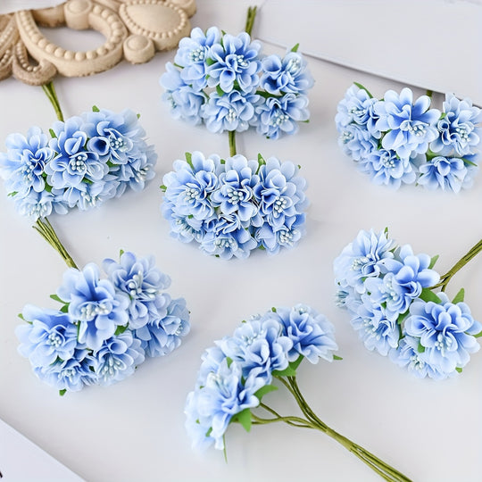 Mini Artificial Hydrangea Bouquet - 1 Piece with 6 Heads